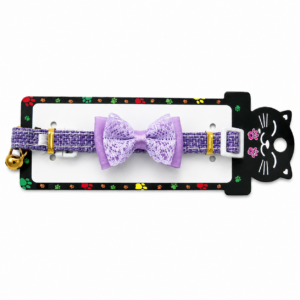 Collar para Gato con Moño Morado